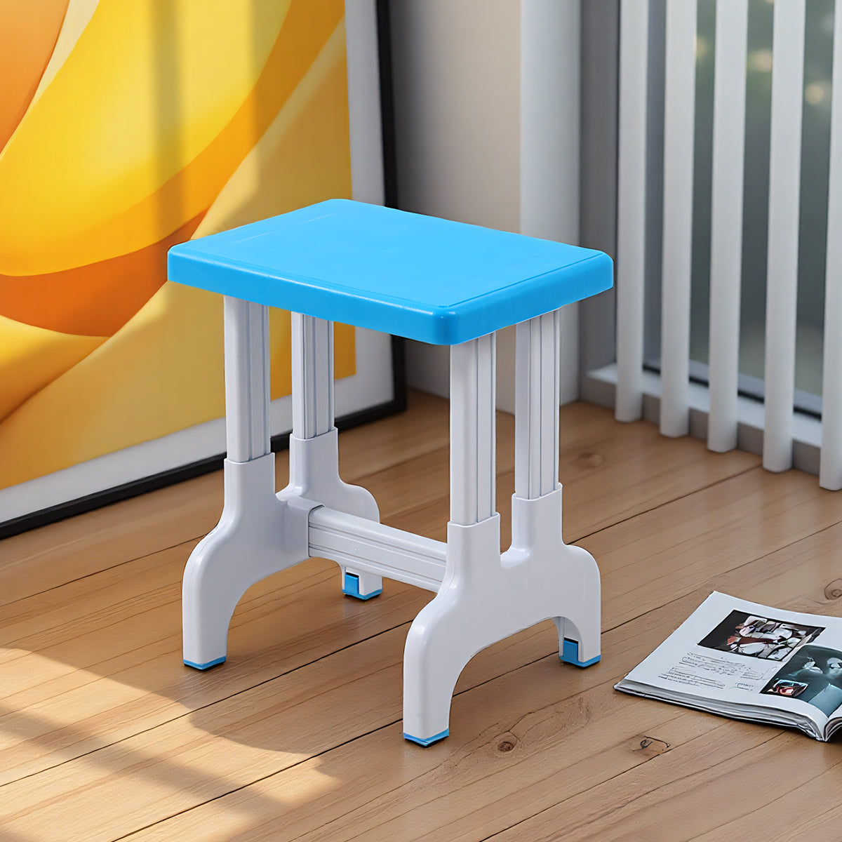 Plastic Square Stool Non Slip Durable Seat for Classroom Home
