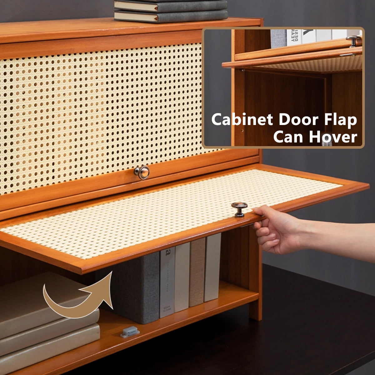 Floor-Standing Storage Cabinet with Ventilated Flip Doors 70×32×73cm