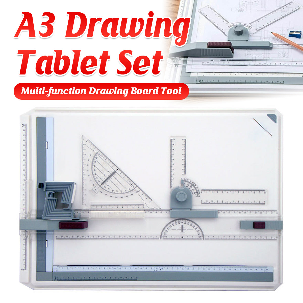 A3 Drawing Board Set with T Square Mechanical Drafting Tools