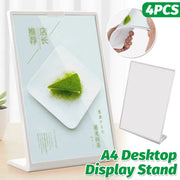 4 Pcs A4 Desktop Display Stand for Menu and Signs