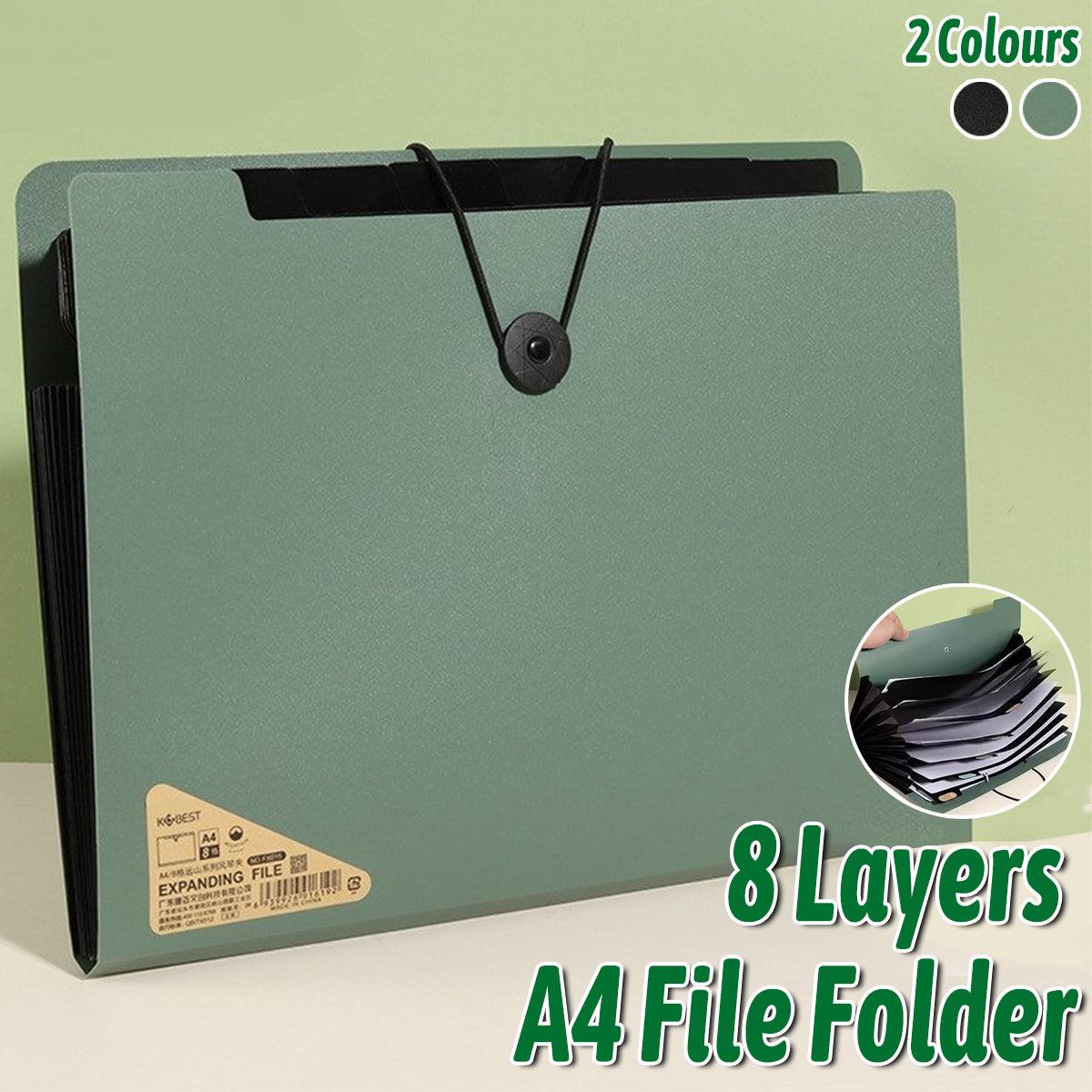 A4 File Folder Organizer Bag Document Holder 8 Layer PP
