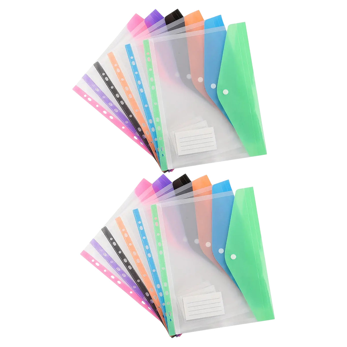 12 Pcs Binder Pouch 11-Hole Vertical File Bag Waterproof PP