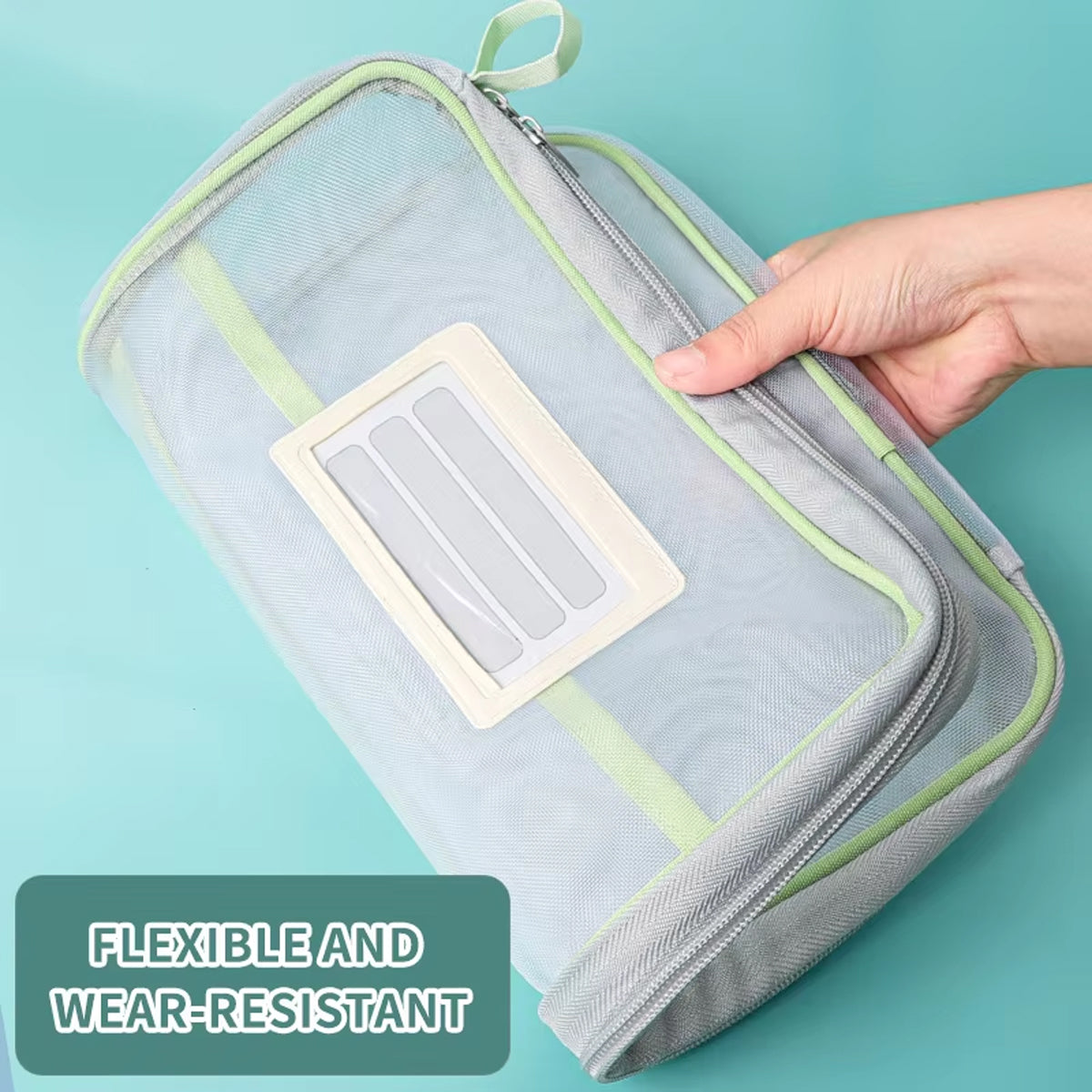 4 Pcs A4 Clear Zipper File Storage Bags Large Capacity