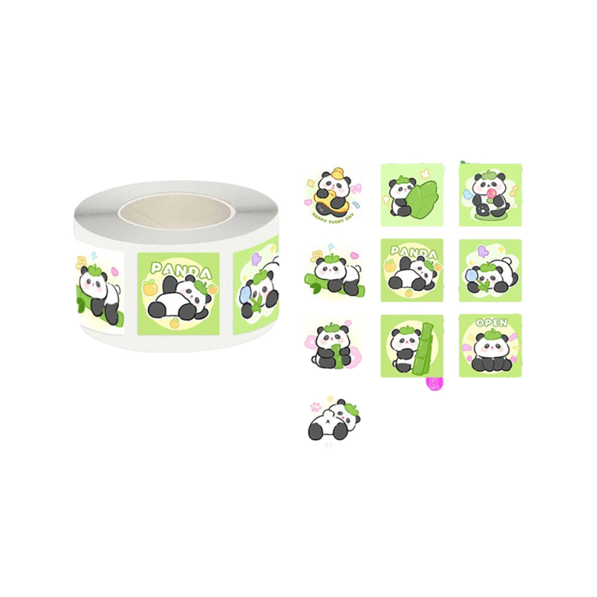 5 Rolls Kapibara Panda Seal Stickers Cartoon Round and Square