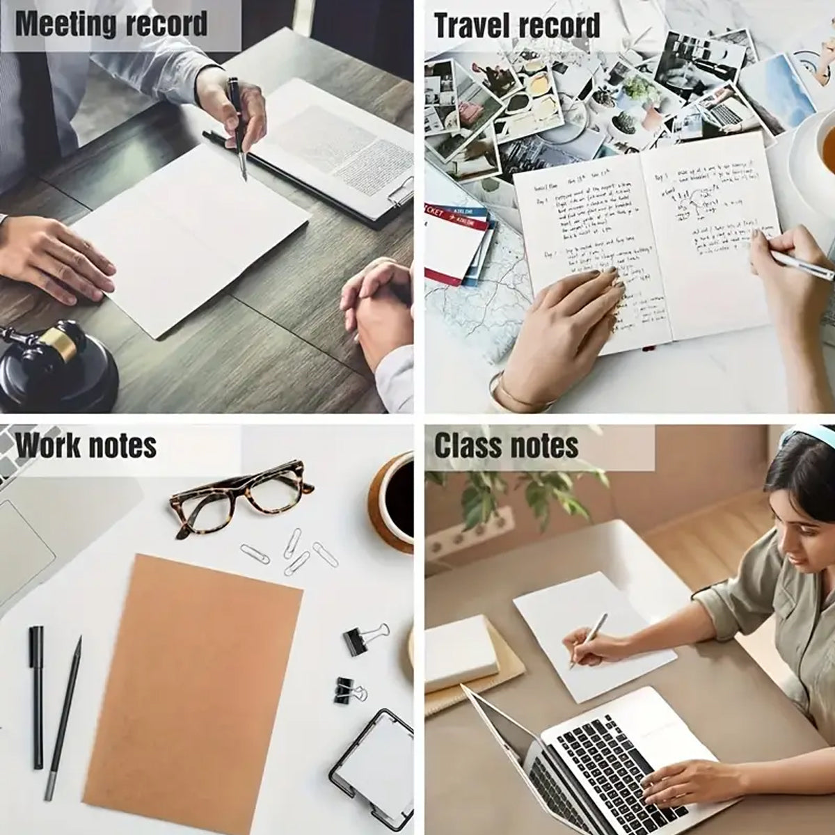 12 Pcs Kraft Paper Notebooks Blank Grid and Lined Brown Covers