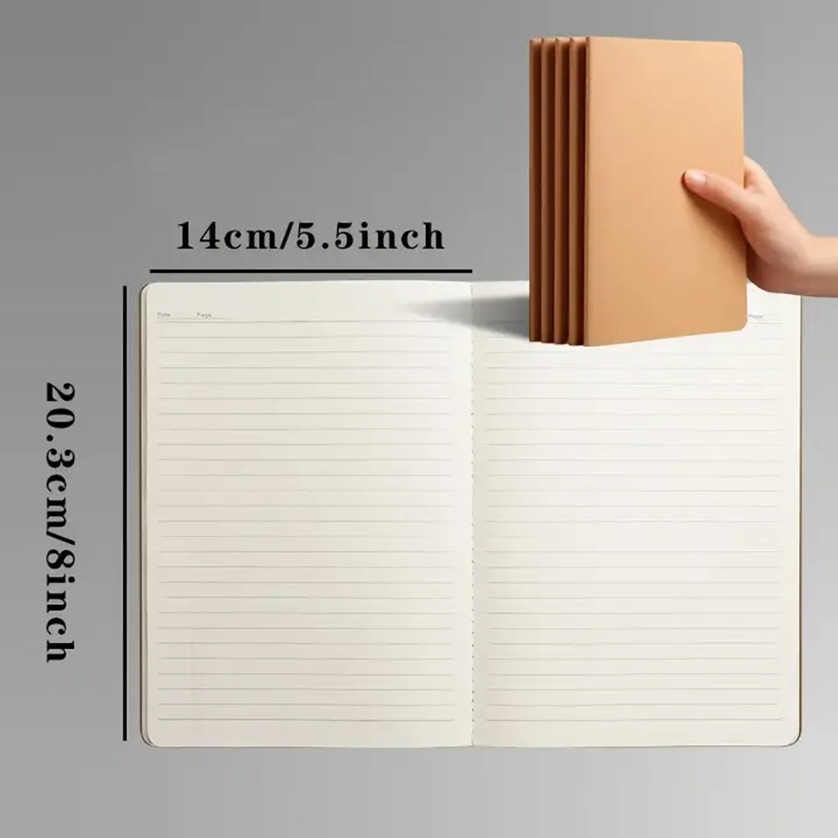 12 Pcs Kraft Paper Notebooks Blank Grid and Lined Brown Covers