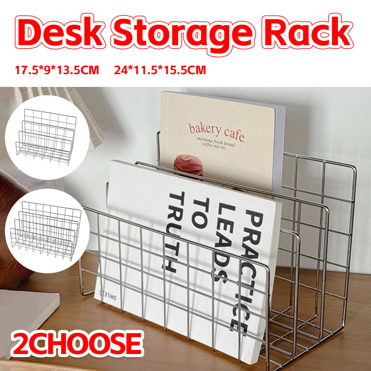 Minimalist Metal Book Holder Desktop Organizer