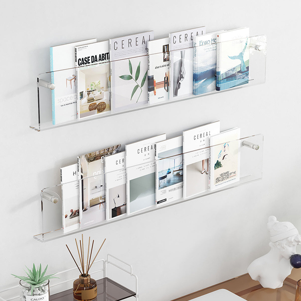 Wall-Mount Acrylic Storage Rack Floating Shelf