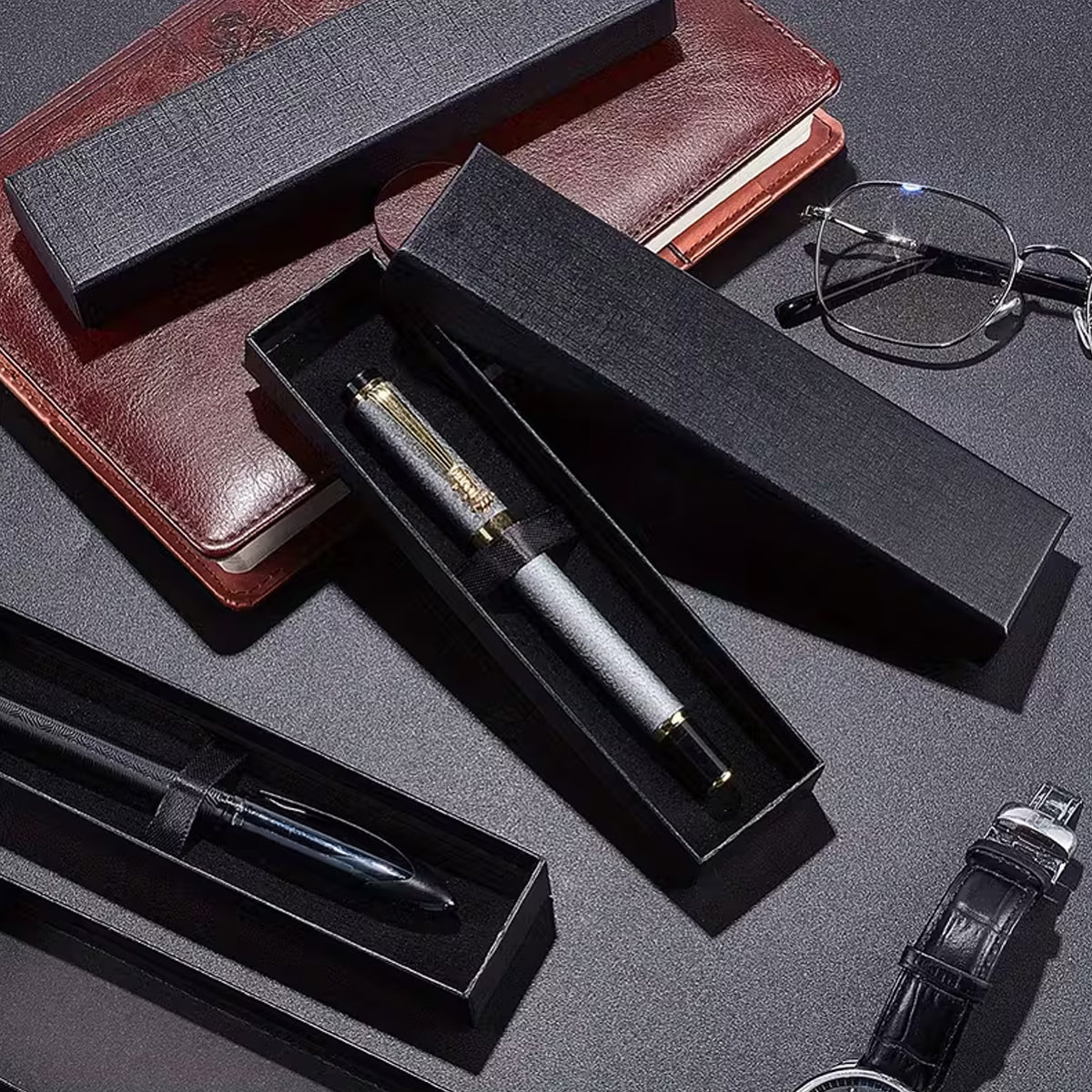 20pcs Clamshell Pen Cases with Velvet Lining