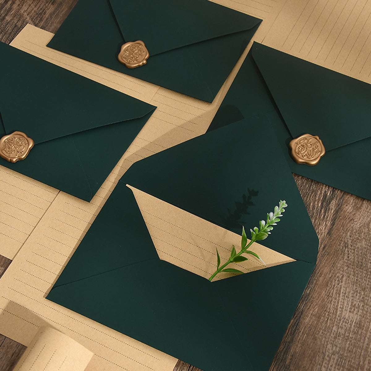 30 Pcs Dark Green Envelopes 200gsm for Invitations
