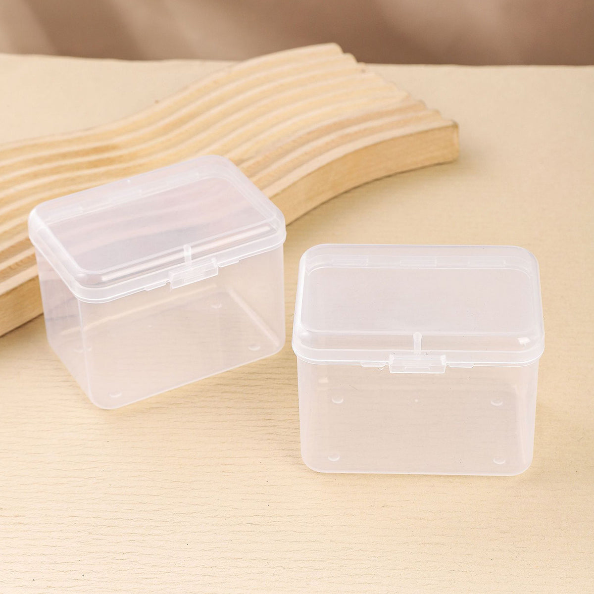 10pcs Mini Clear Plastic Boxes with Snap Lids