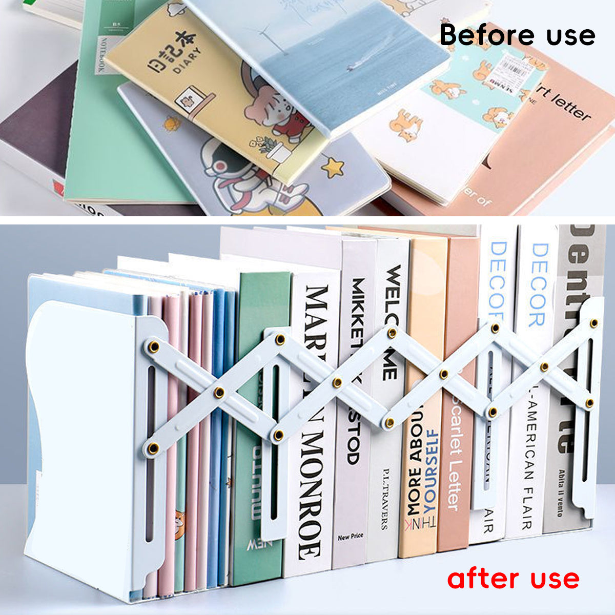 Extendable Metal Desktop Book Storage Rack