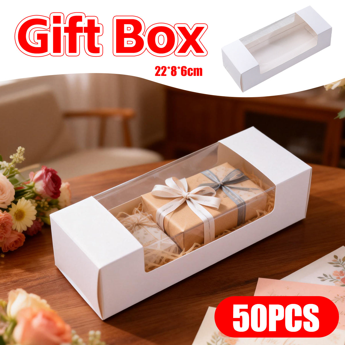 Gift Boxes 50pcs with Clear Window for Jewelry