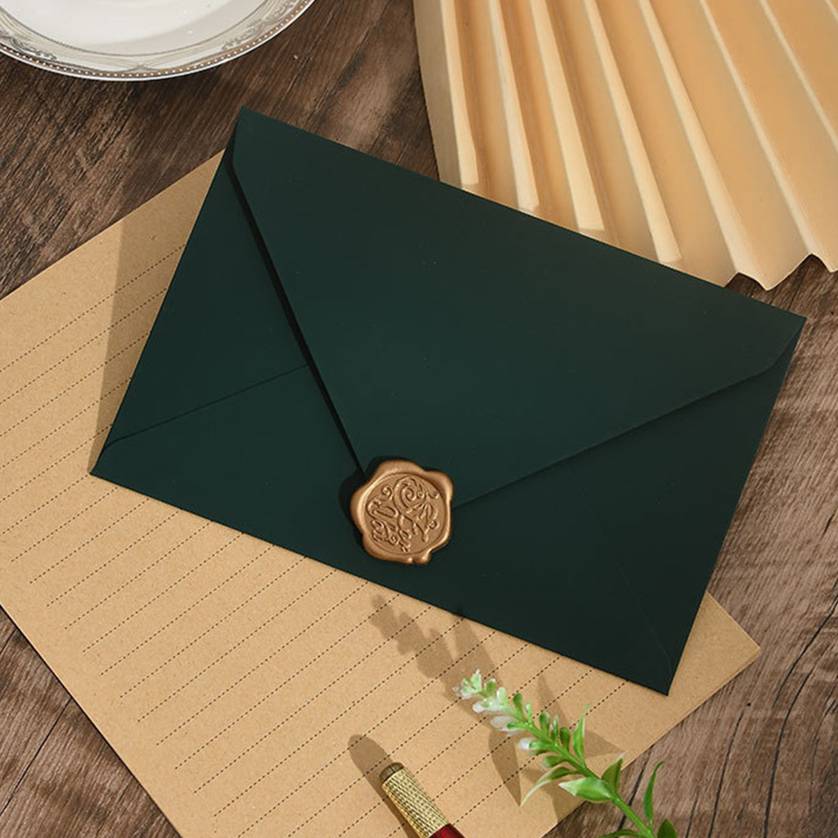 30 Pcs Dark Green Envelopes 200gsm for Invitations