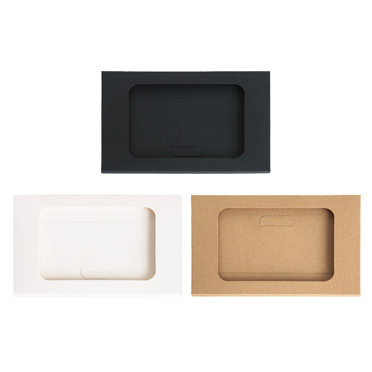 100pcs Windowed Cardboard Postcard Mailing Boxes