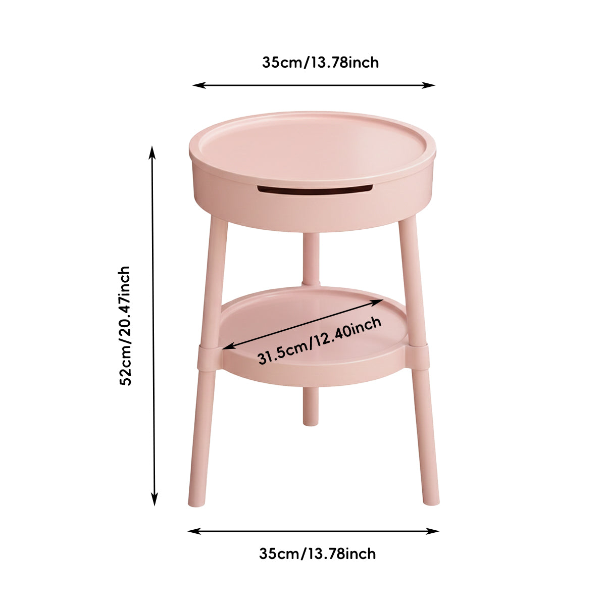 Minimalist Round Side Table with Tissue Box