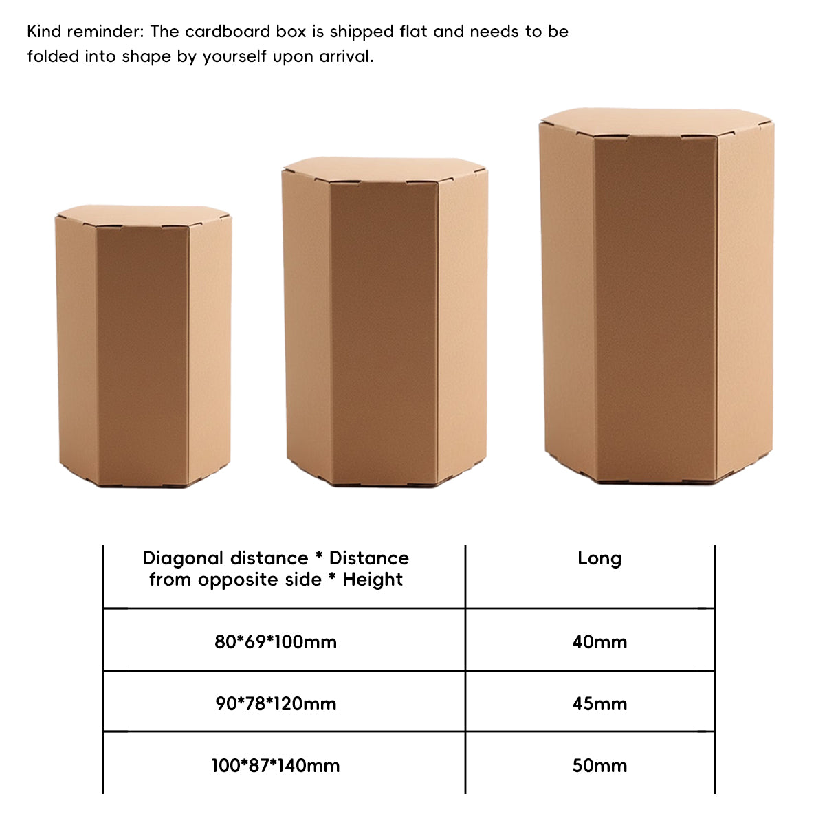 20pcs Kraft Paper Hexagon Gift Boxes for Parties