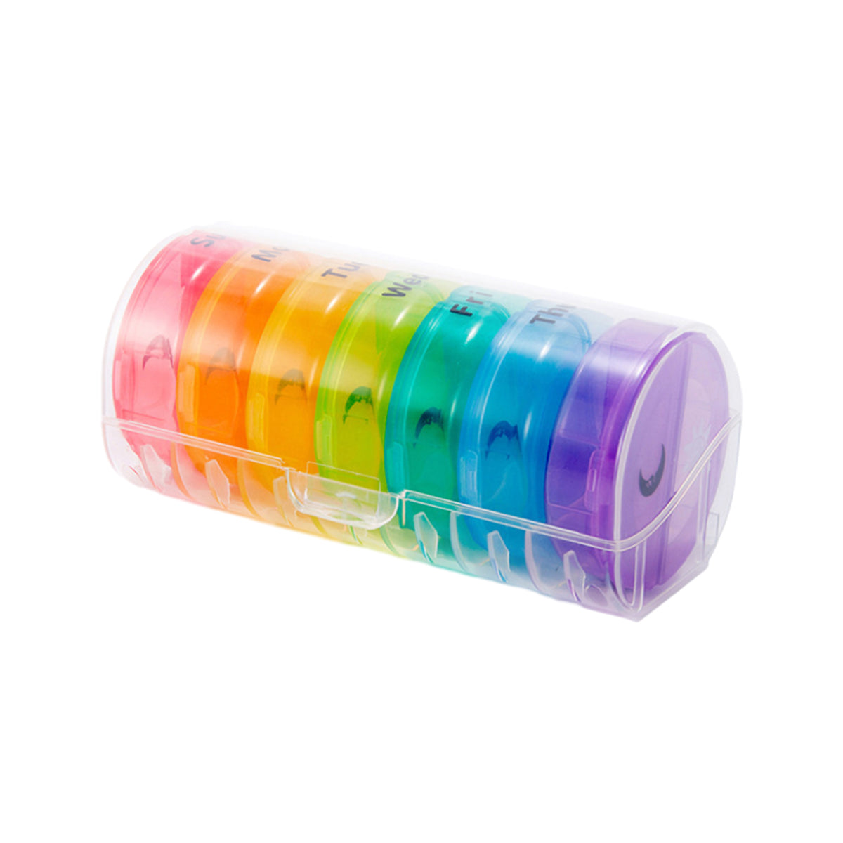 7 Day Round Mini Travel Pill Box Snap Closure