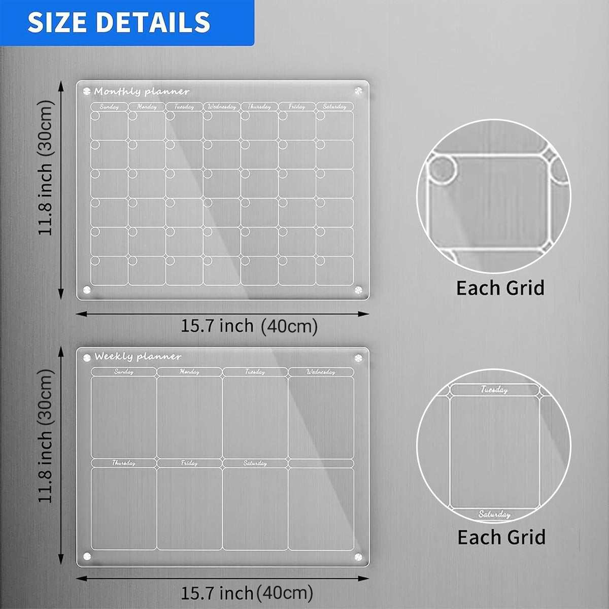 Magnetic Transparent Acrylic Writing Board with 6 Markers