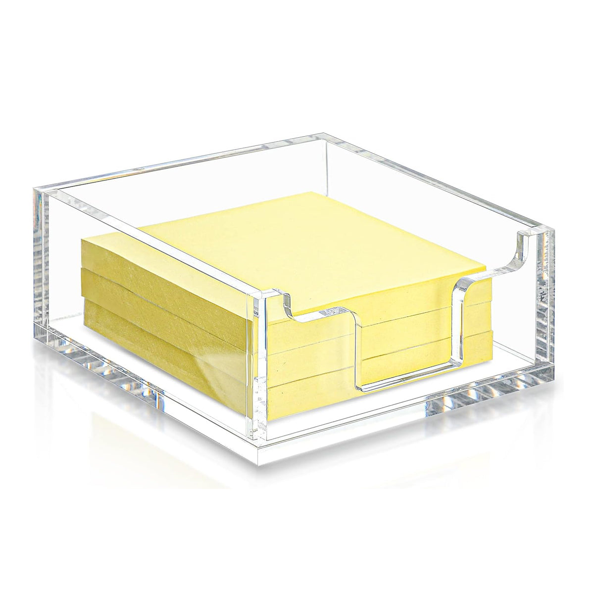 Clear Acrylic 4 Inch Sticky Note Holder Organizer for Desk