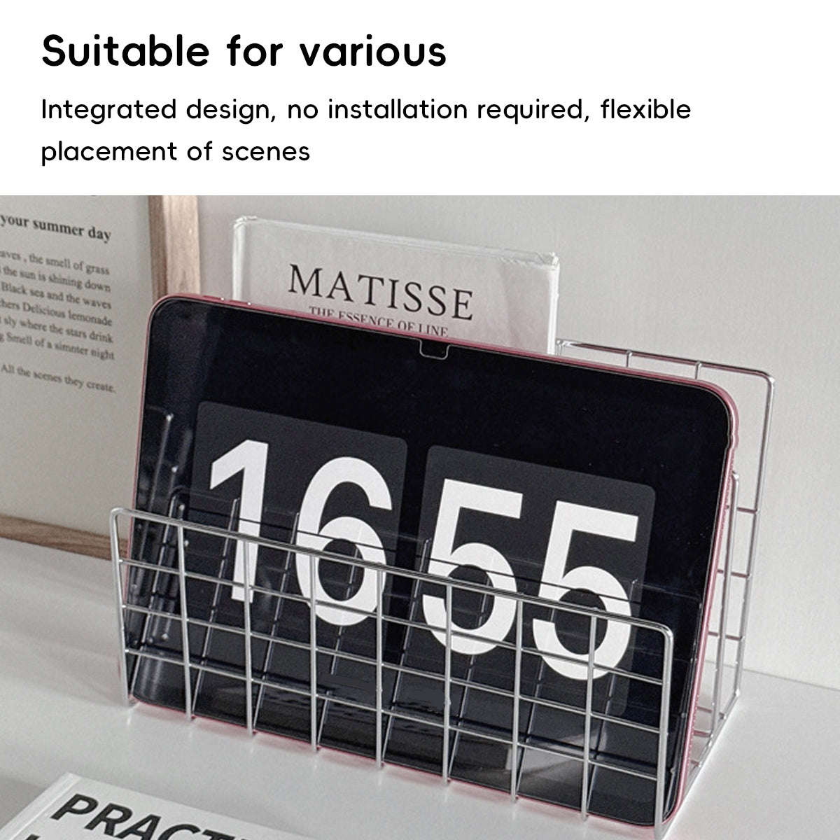 Minimalist Metal Book Holder Desktop Organizer