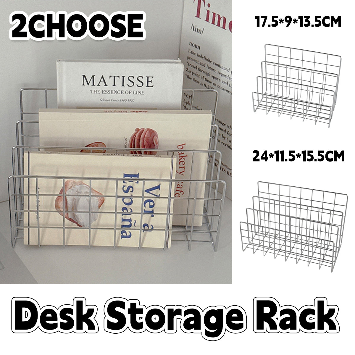Minimalist Metal Book Holder Desktop Organizer