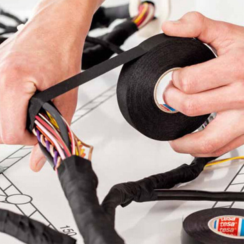 4 Pcs 19mm x 15m Adhesive Cloth Fabric Harness Tape for Car