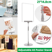 Adjustable A5 Poster Display Stand for Counter