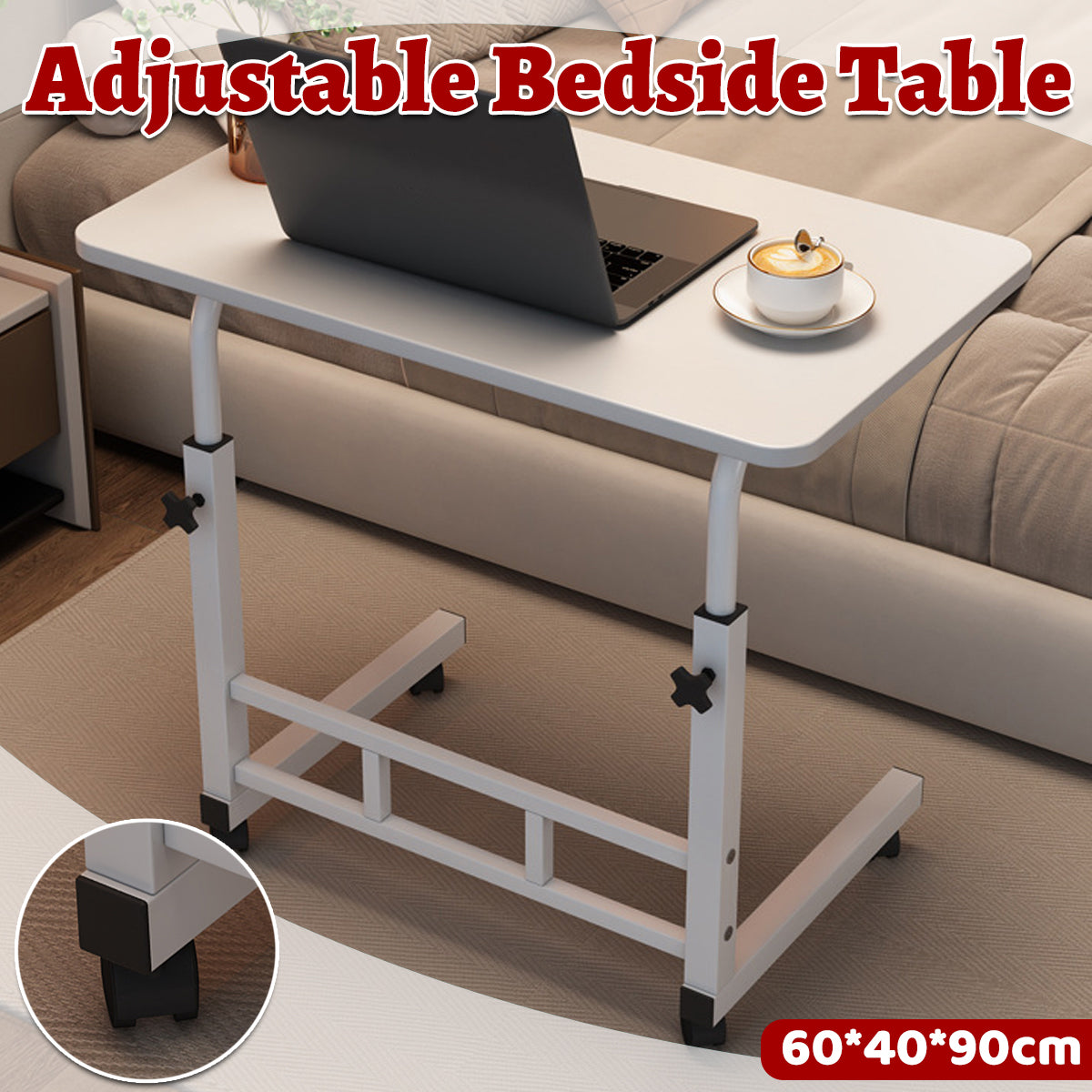 Adjustable Mobile Laptop Desk with Ergonomic Height Design