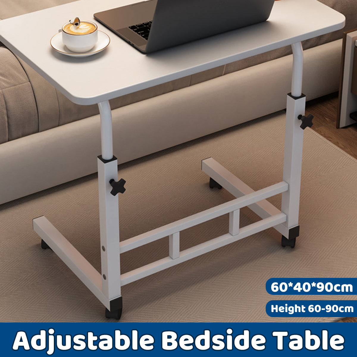 Adjustable Mobile Laptop Desk with Ergonomic Height Design