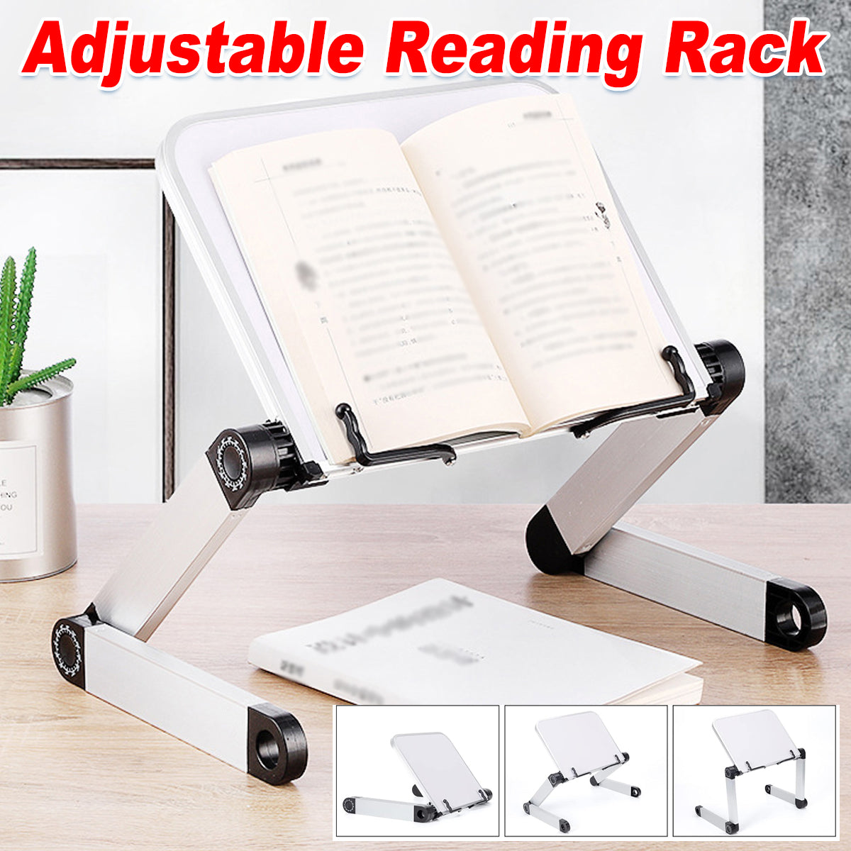 Adjustable Portable Reading Stand with Rotating Book Holder