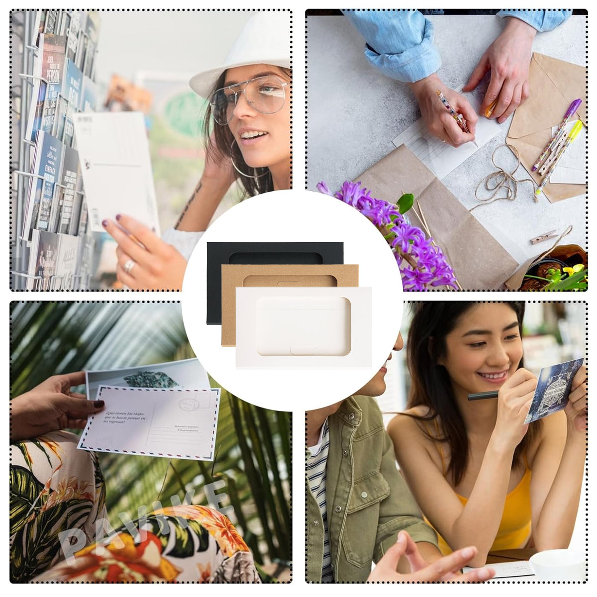 100pcs Windowed Cardboard Postcard Mailing Boxes