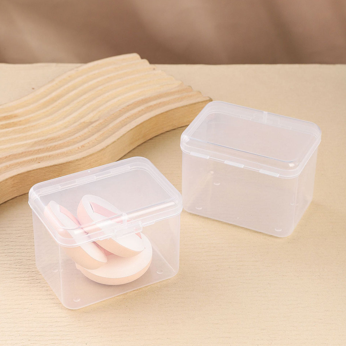 10pcs Mini Clear Plastic Boxes with Snap Lids