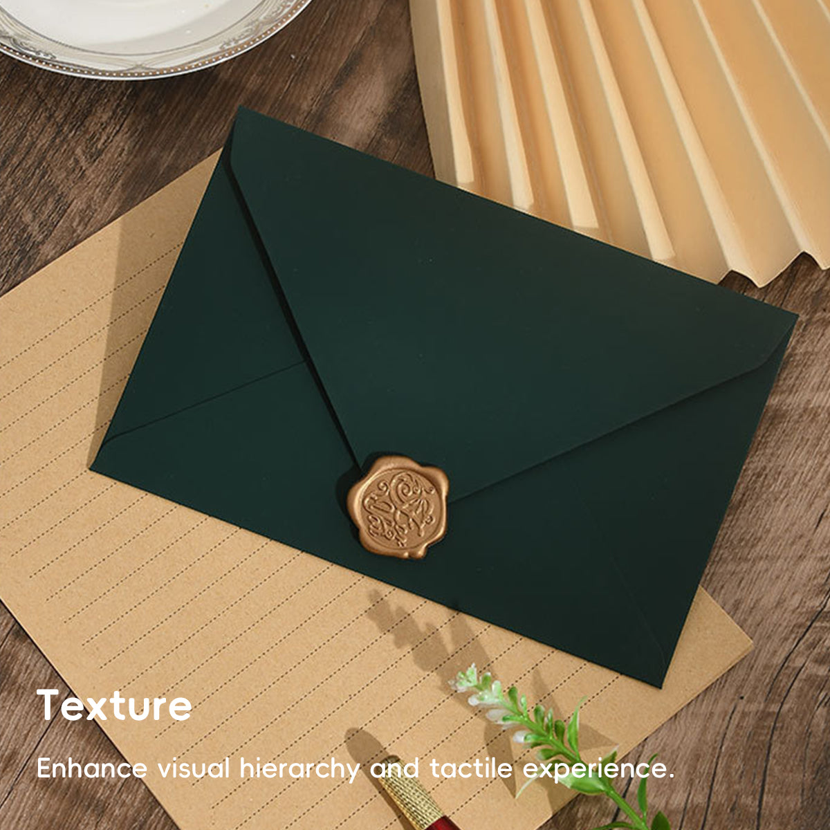 30 Pcs Dark Green Envelopes 200gsm for Invitations