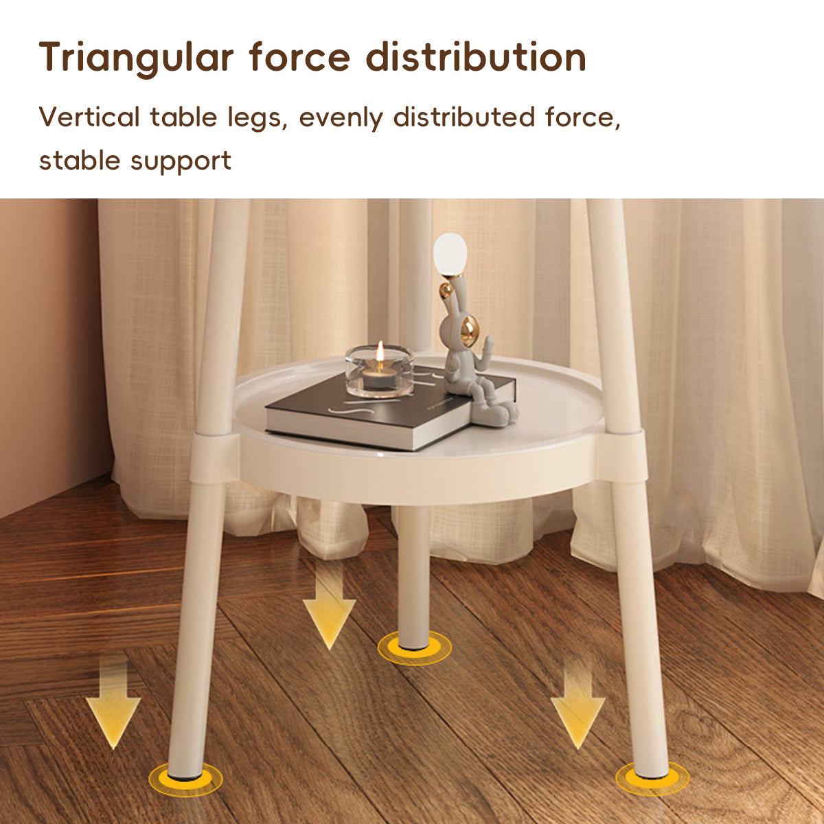 Minimalist Round Side Table with Tissue Box
