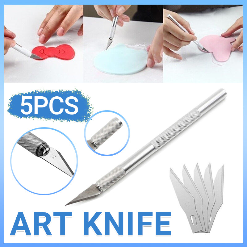 Precision Art Knife with 5 Replacement Blades Craft Cutting Tool