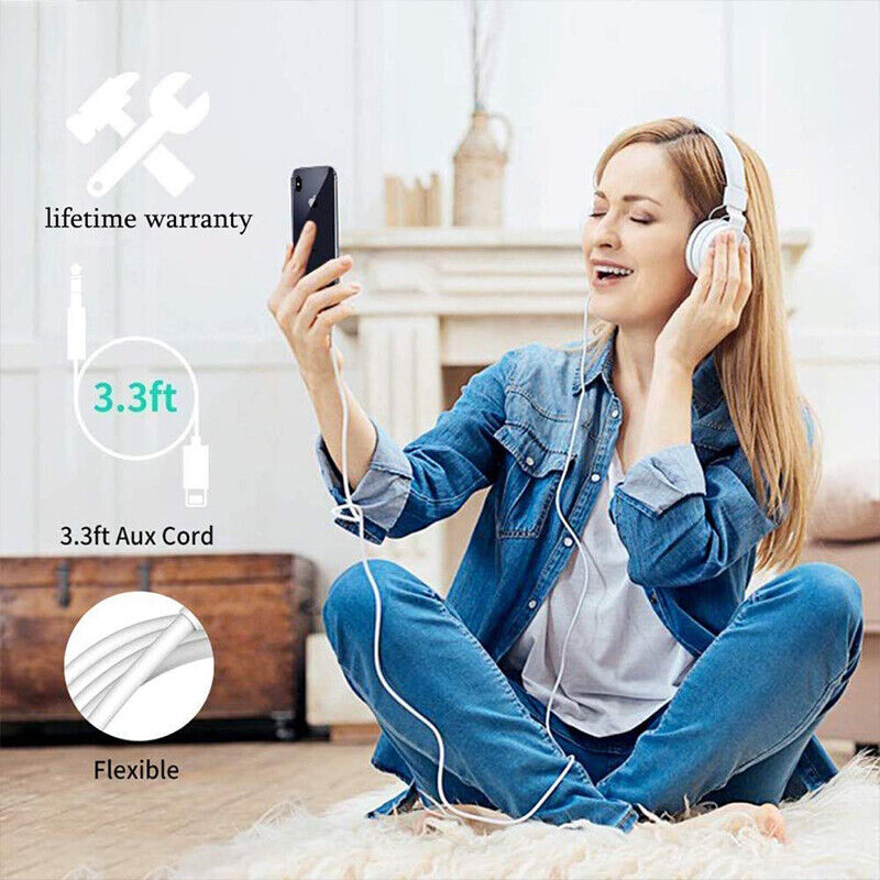 Lightning to 3.5mm Aux Audio Cable 1m