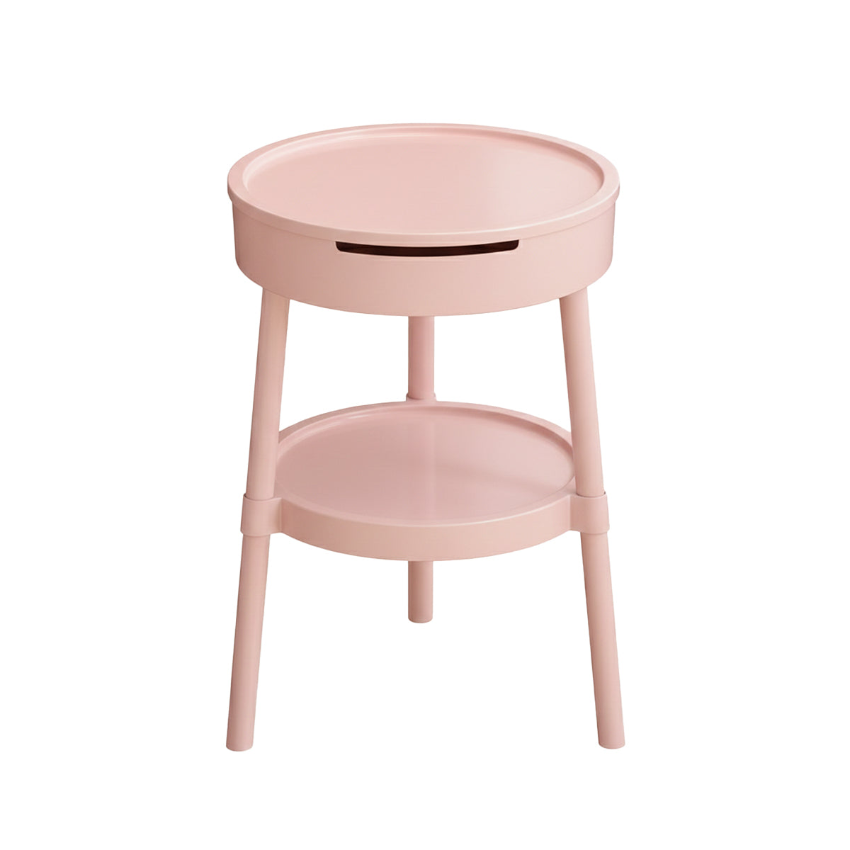 Minimalist Round Side Table with Tissue Box
