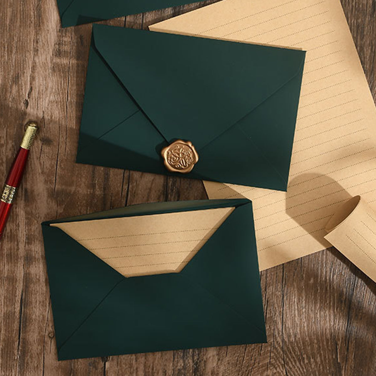 30 Pcs Dark Green Envelopes 200gsm for Invitations