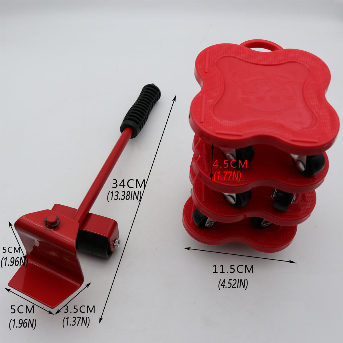 5 Pcs Furniture Lifter Kit with 360 Degree Mover Pads