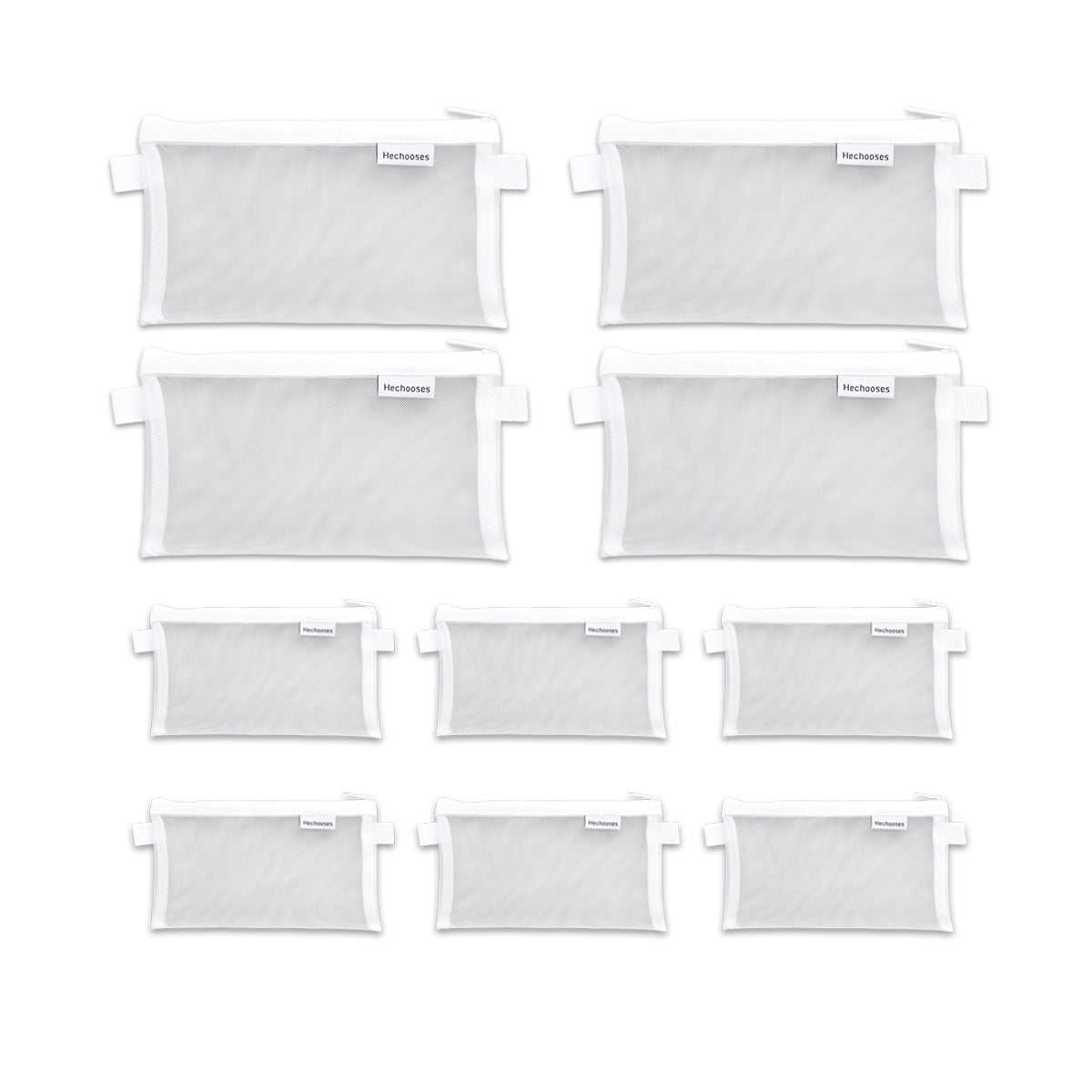 10 Pcs Clear Mesh Pencil Pouches Nylon Transparent 3 Colours