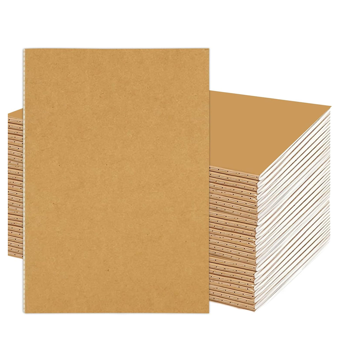 20 Pcs Kraft Paper Notebooks Lined Pages Stitched Binding