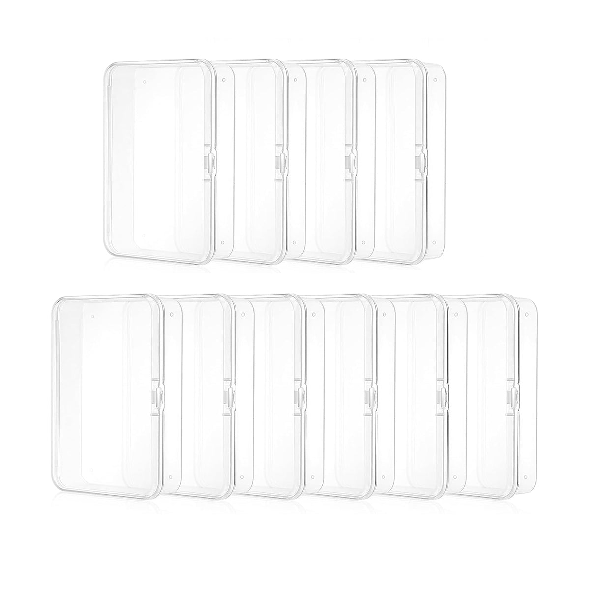 10 Pcs Clear PP Plastic Storage Boxes with Lid