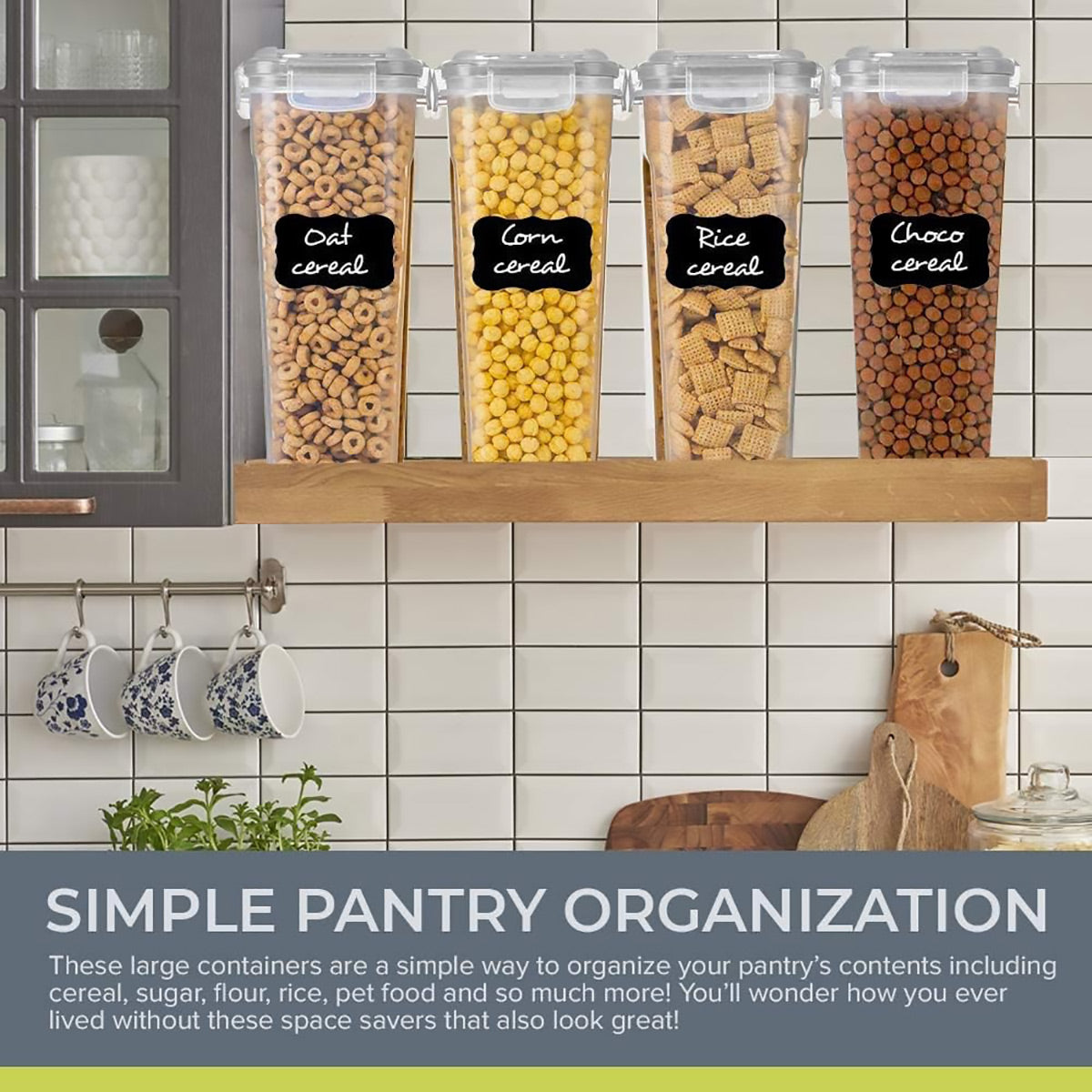 4 Pcs Airtight Food Storage Jar Set Kitchen Cereal