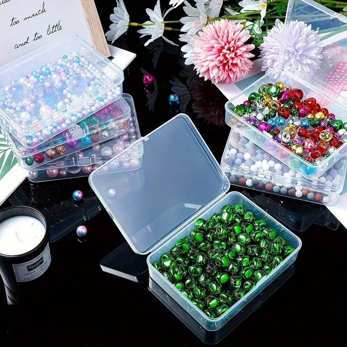10 Pcs Clear PP Plastic Storage Boxes with Lid