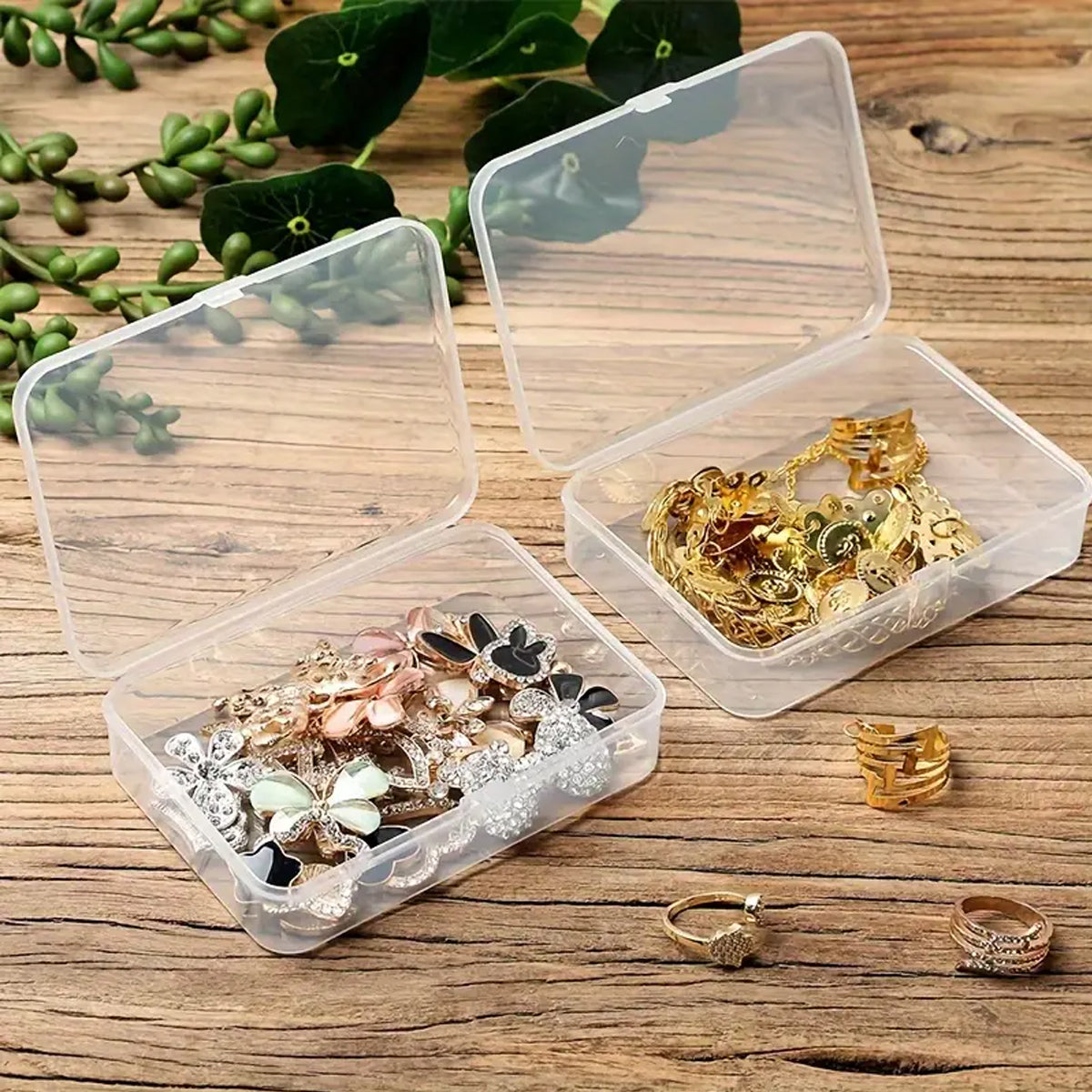 10 Pcs Clear PP Plastic Storage Boxes with Lid