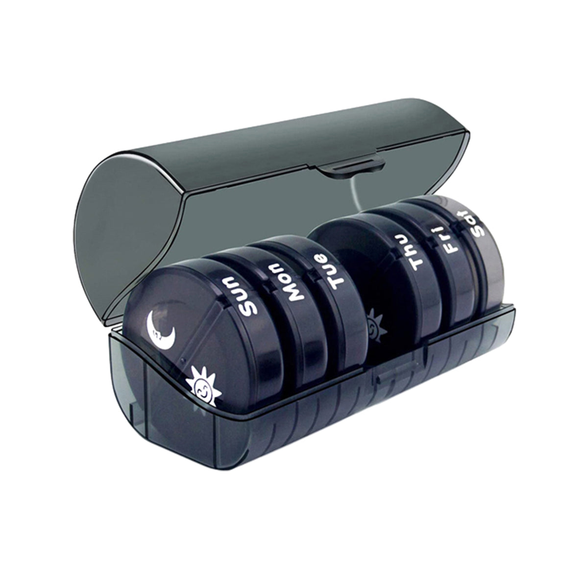 7 Day Round Mini Travel Pill Box Snap Closure