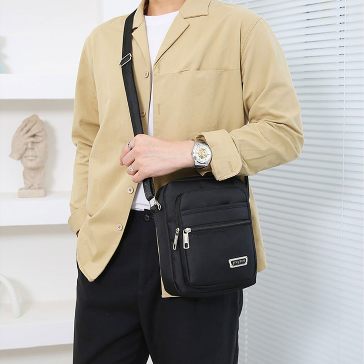 Men's Crossbody Bag Polyester Travel Messenger