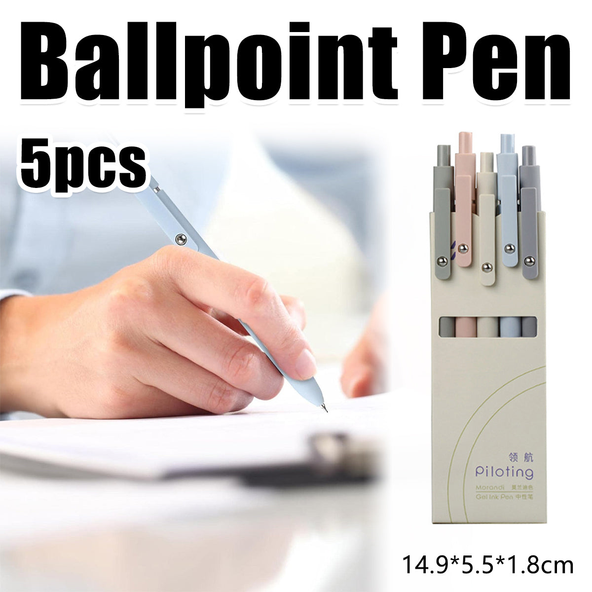 5 Pcs Press Gel Pens Smooth Writing Office School Use