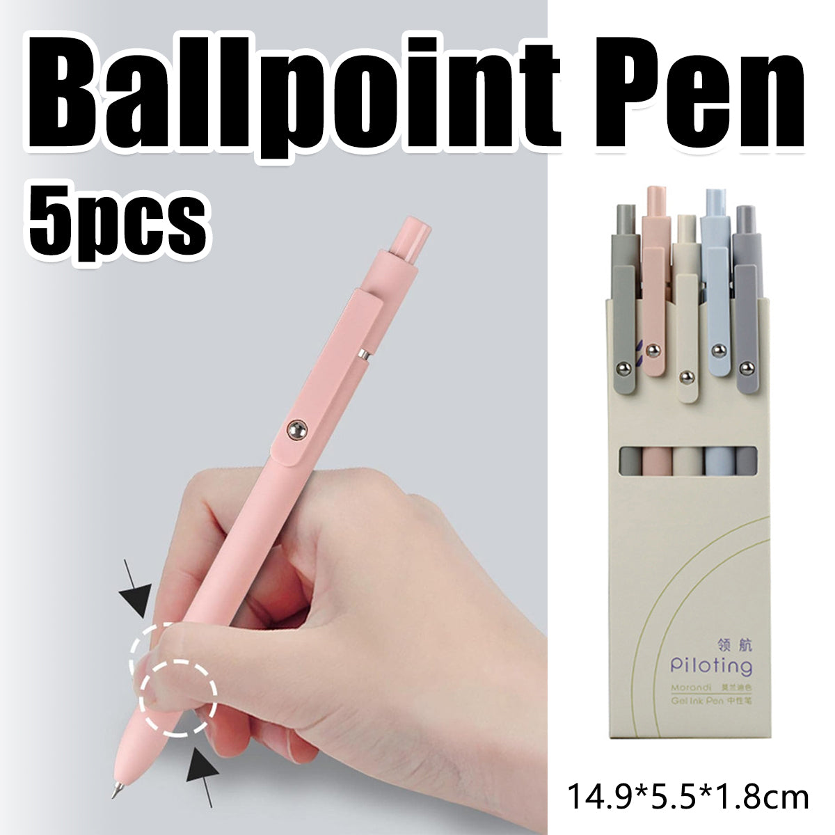 5 Pcs Press Gel Pens Smooth Writing Office School Use